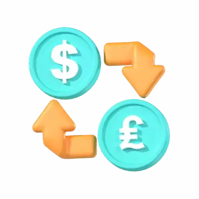 Currency Conversion 3D Graphic