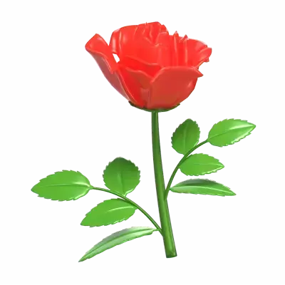 3D Rose Flower Model With Elegant Petals 3D Graphic