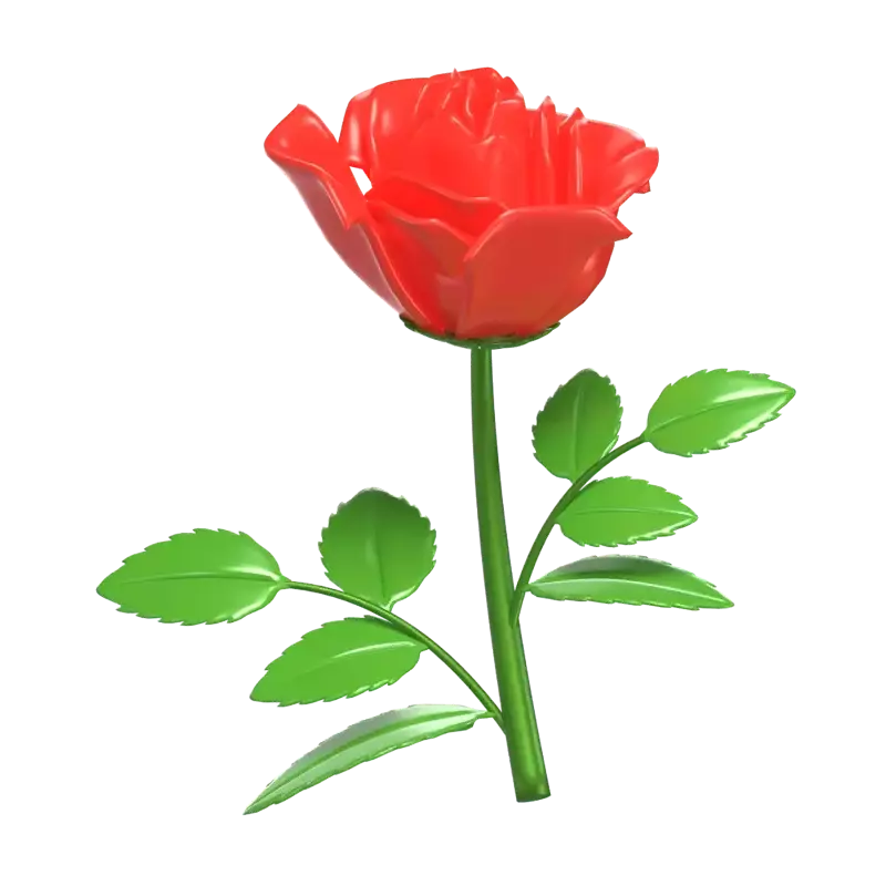 3D Rose Flower Model With Elegant Petals 3D Graphic