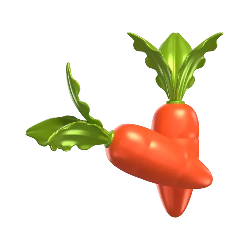 Two Carrot Pieces 3D Model 3D Graphic