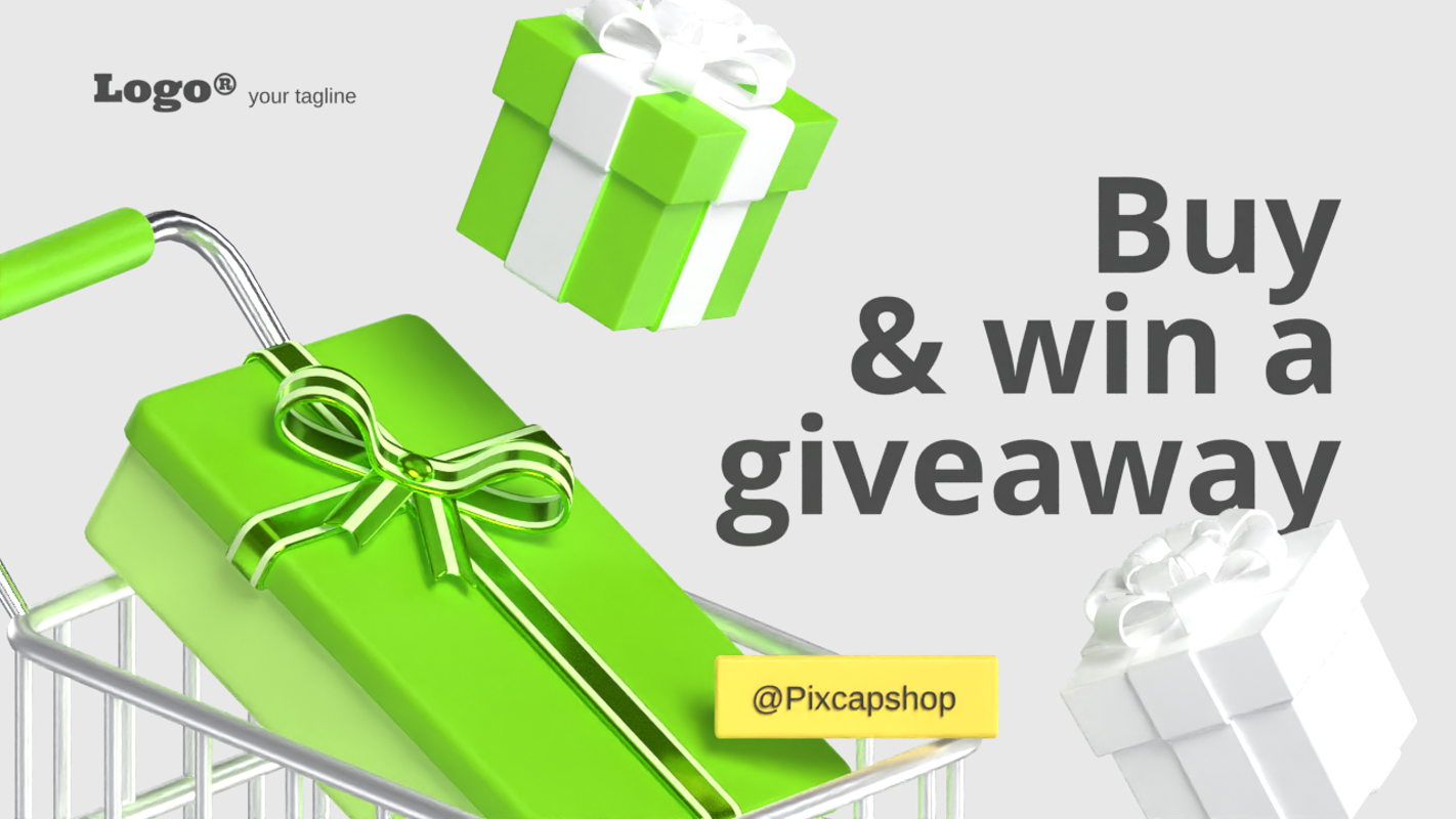 Giveaway Announcement Banner 3D Template