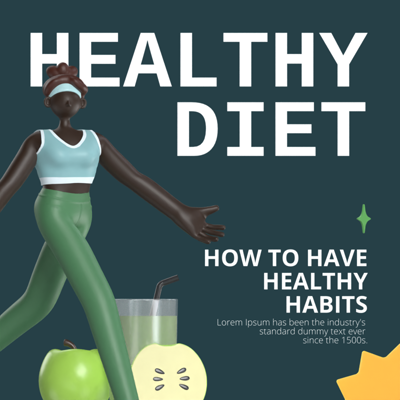 Healthy Habits 3 3D Template