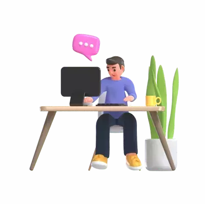 Work From Home 3D Graphic