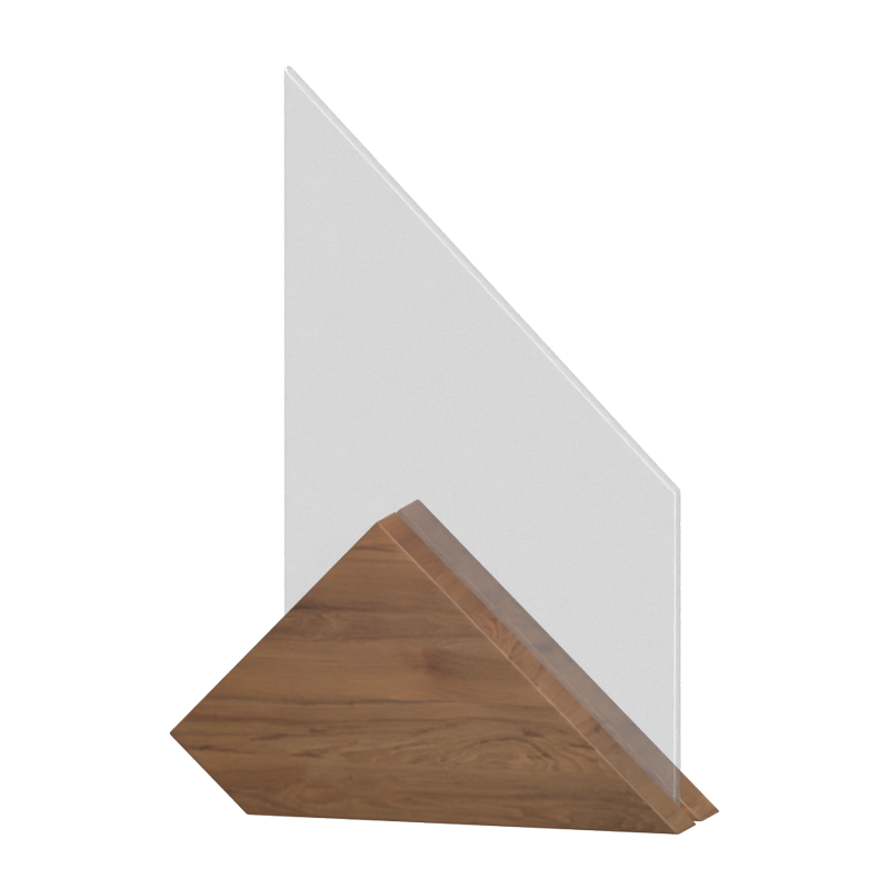 Premio de cristal puntiagudo sobre placa de madera minimalista Modelo 3D