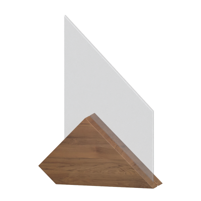 Pointy Glass Award On Minimal Wooden Plaque 3D Model 3D Graphic