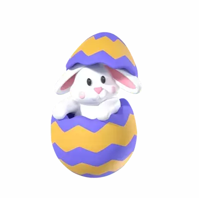 Rabbit In Egg 3D Graphic