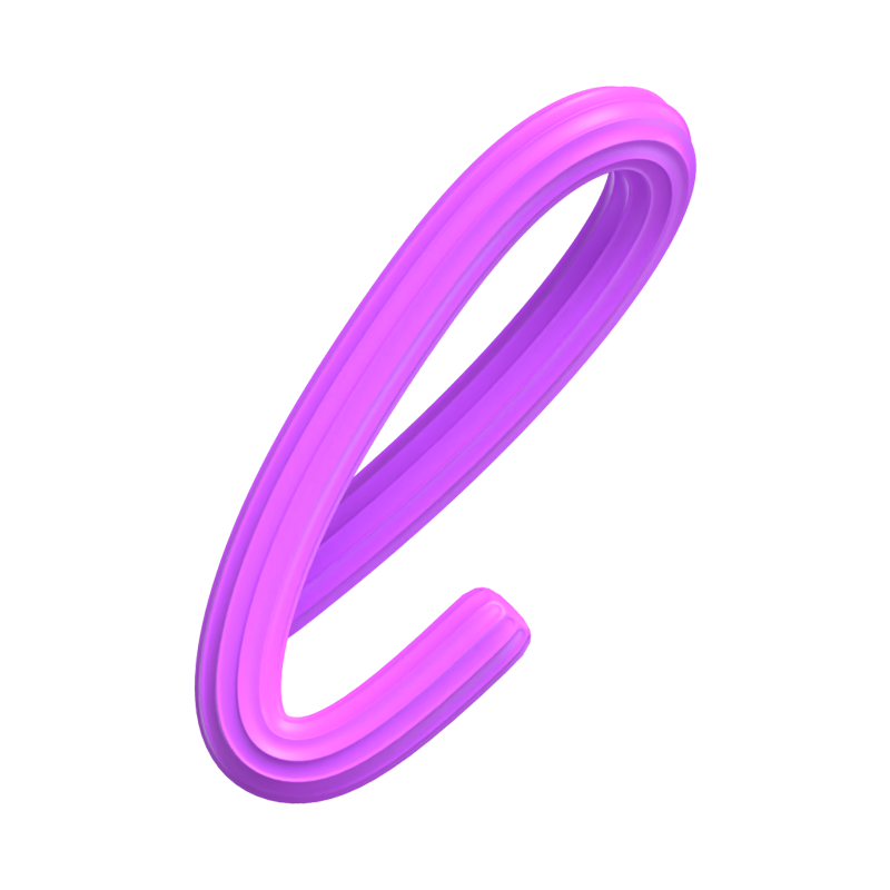 L   Letter 3D Shape Creamy Text