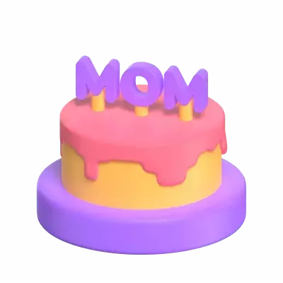 3D Celebration Cake For Mom's Day 3D Graphic
