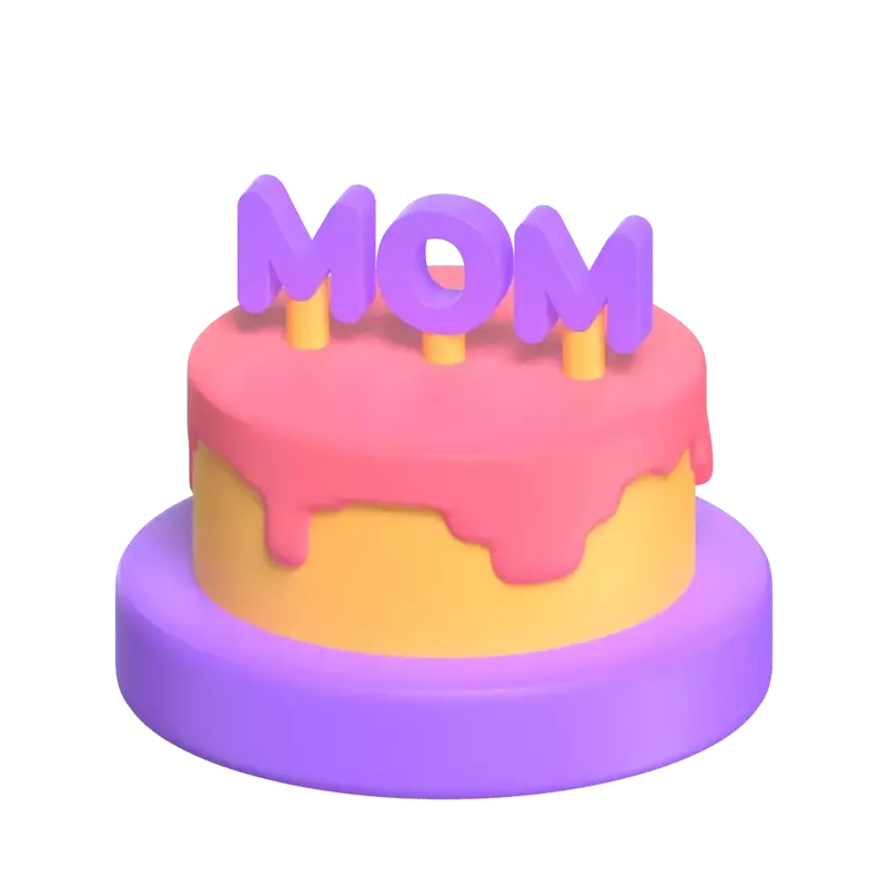 3D Celebration Cake For Mom's Day 3D Graphic