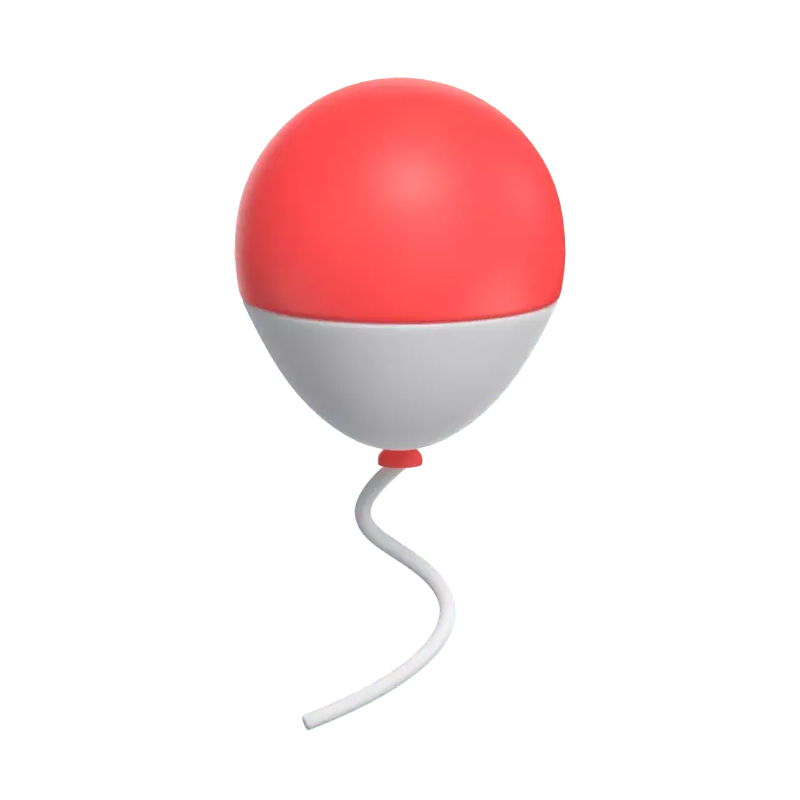 3D Red And White Indonesia Independence Balloon 3D Graphic
