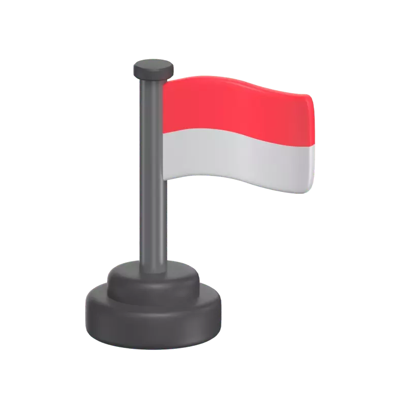 Modelo 3D del icono de la bandera de Indonesia 3D Graphic