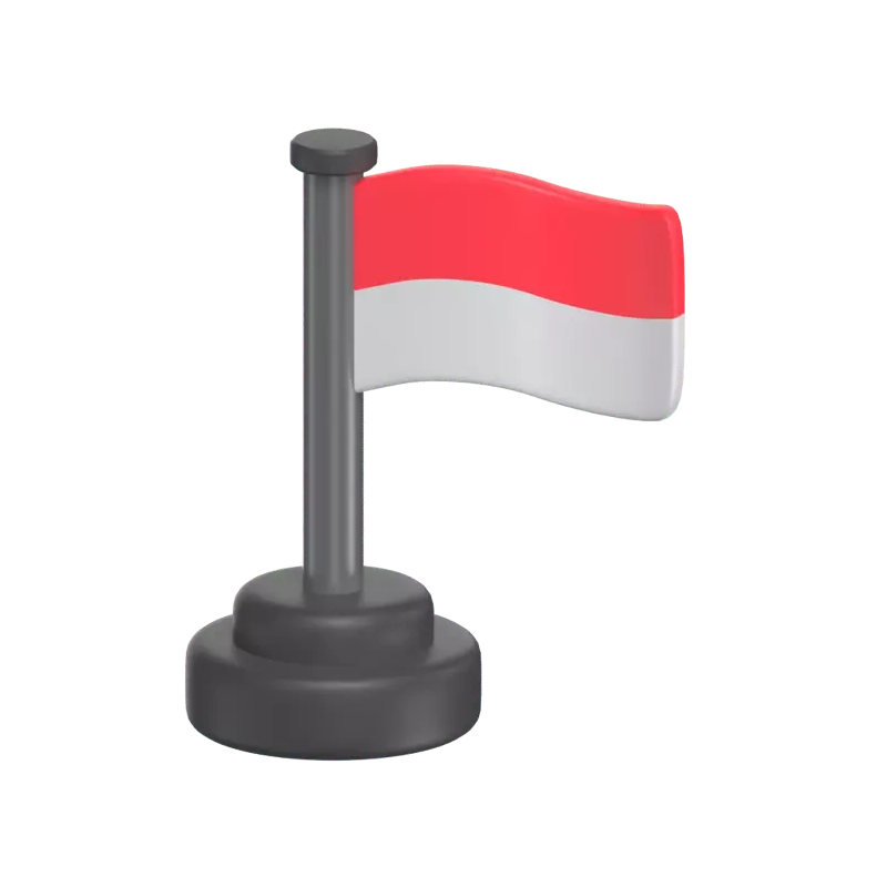 3D Indonesia Flag Icon Model 3D Graphic