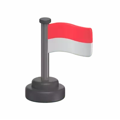 Modelo 3D del icono de la bandera de Indonesia 3D Graphic