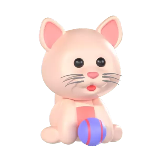Cat With Ball 3d model--df4949e9-ad5f-499c-aa51-44c34bcdc033