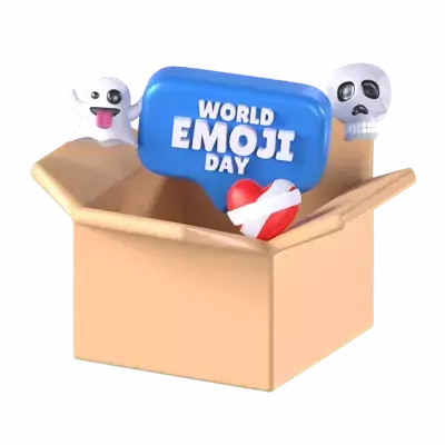 World Emoji Day Box 3D Graphic