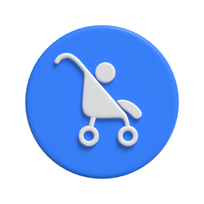 Baby Stroller Sign 3d Icon 3D Graphic