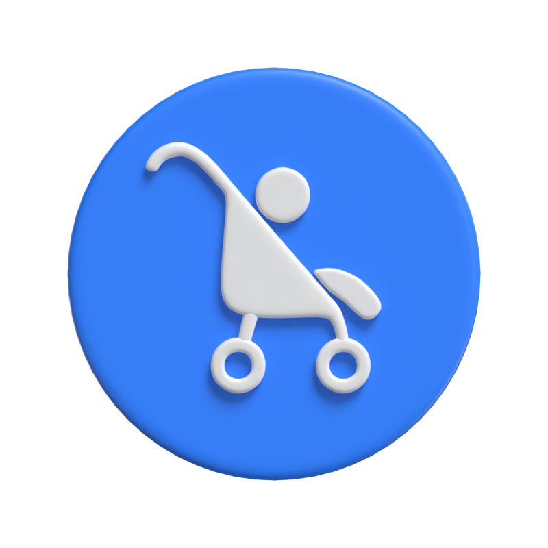 Baby Stroller Sign 3d Icon