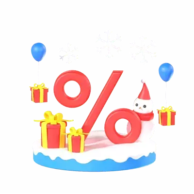 Christmas Discount 3D Graphic