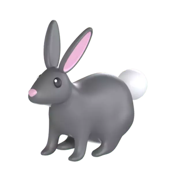 Rabbit 3D Graphic