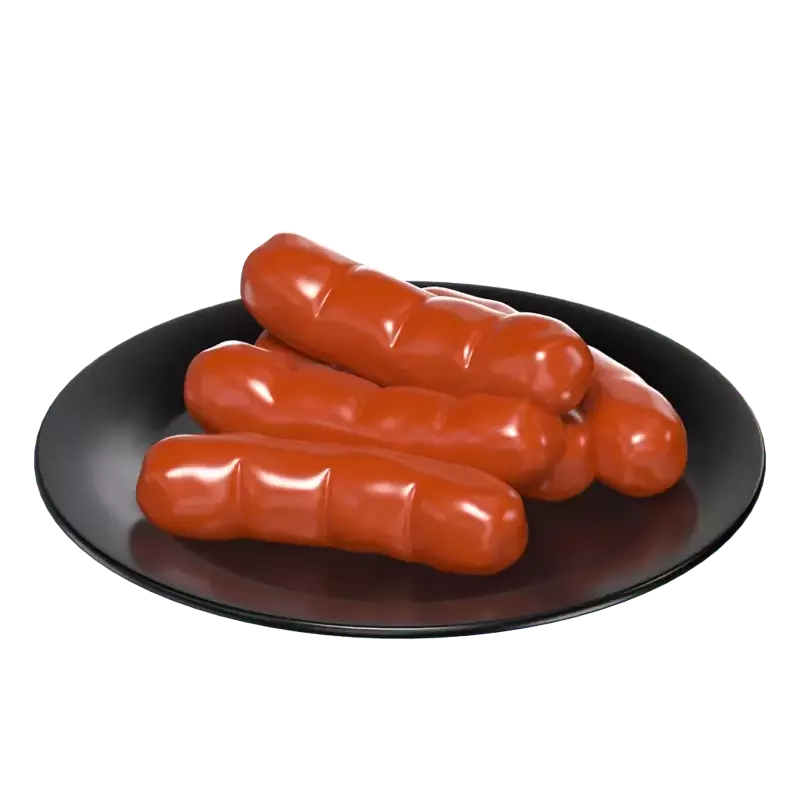 3D Pile Of Sausages On A Plate 3D Graphic