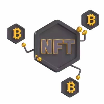 NFT Exchange Bitcoin 3D Graphic