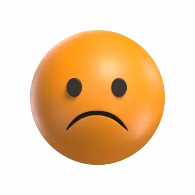 3D Frowning Face Expression 3D Graphic