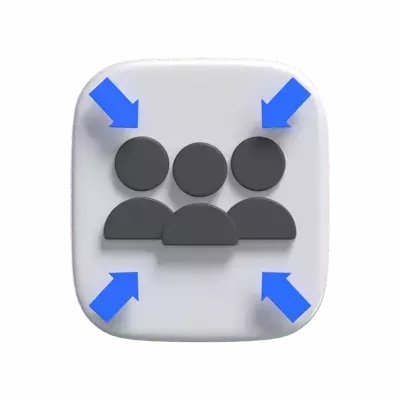 3D Meeting Point Model Of Three Avatar Icons Gathered Together With Arrows Pointing At Center 3D Graphic