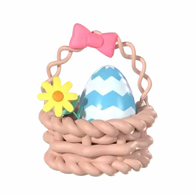 Easter Basket 3D Graphic