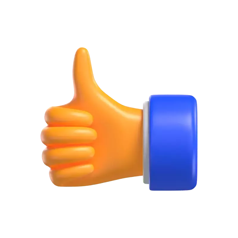 Thumbs Up Sign 3D Graphic