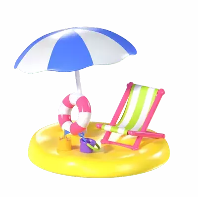 Beach Vacations 3D Graphic