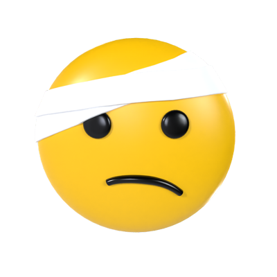 Head bandage emoji 3D element for graphic design. Web editor software ...