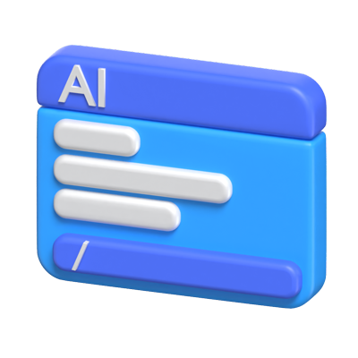 3D Artificial Intelligence Prompt Window 3D Graphic
