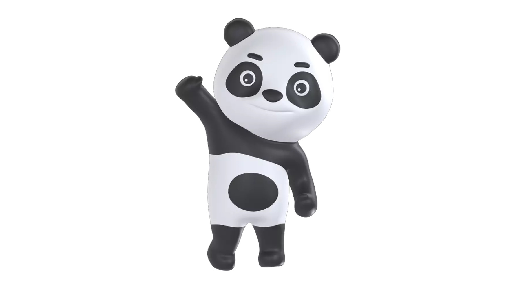 Panda Waving Paw 3D Graphic