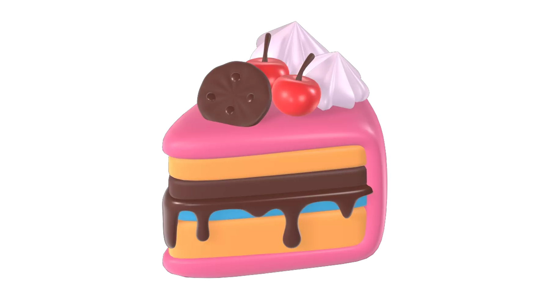 Slice Cake Biscuit 3D Graphic