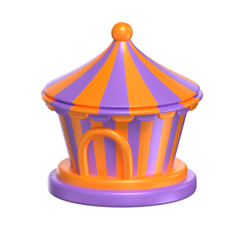 3D Zirkuszelt Icon Modell 3D Graphic