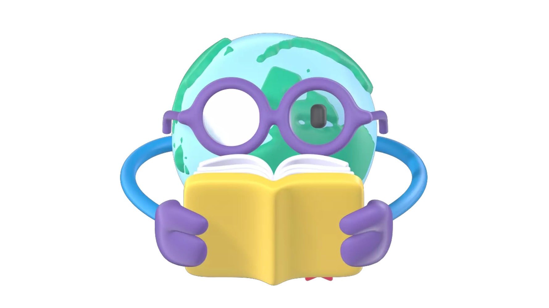 Earth Reading Book 3D Graphic