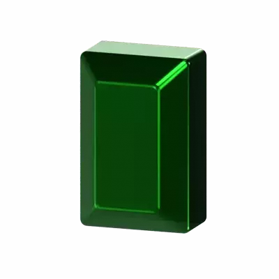 Rectangular Emerald 3D Diamond 3D Graphic