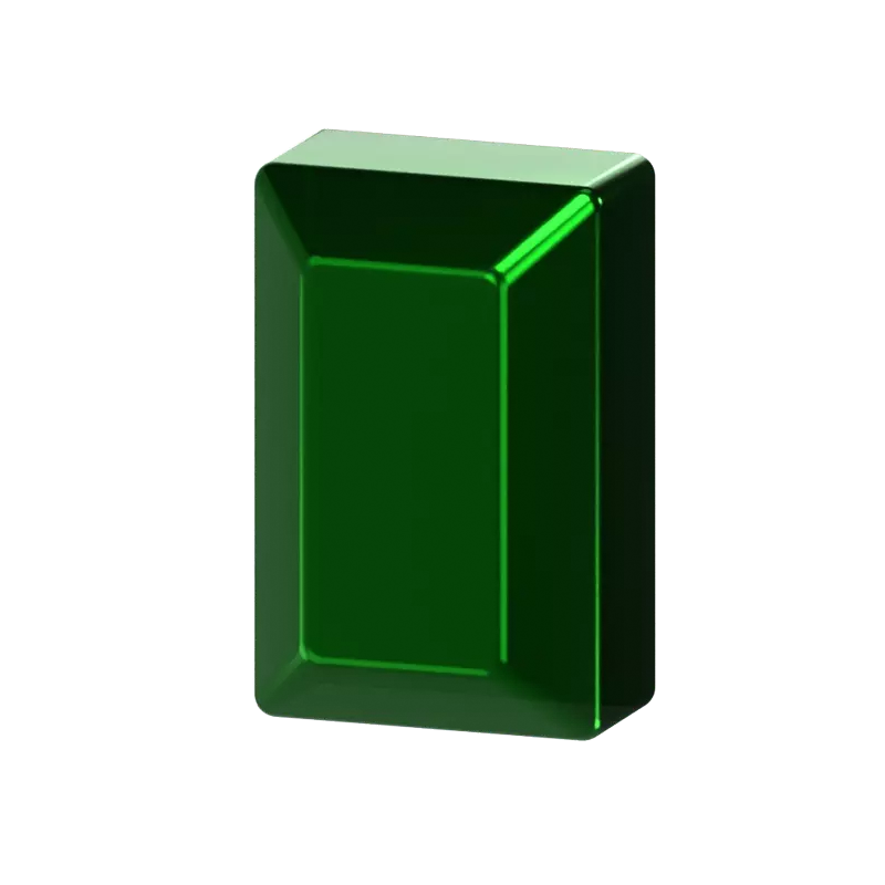 Rectangular Emerald 3D Diamond 3D Graphic