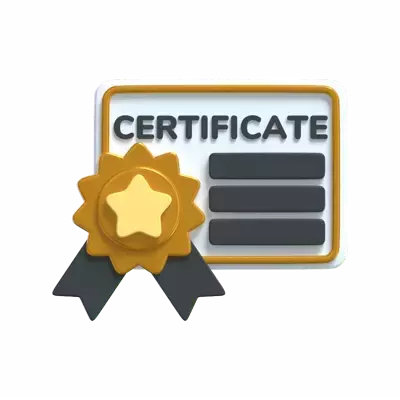 Certificate Paper 3D Icon Model With A Star Badge 3D Graphic