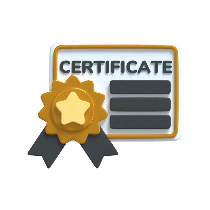 Certificate Paper 3D Icon Model With A Star Badge 3D Graphic