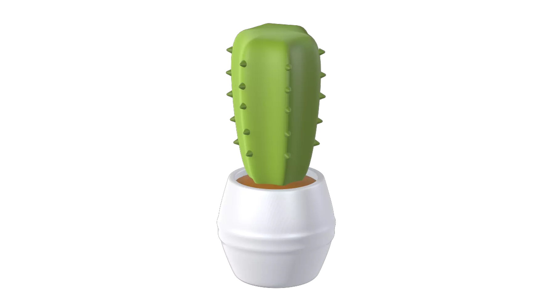 Columnar Cactus Plant 3D Graphic