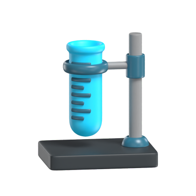 Test Tube With Support 3D Icon Model For Science 3D Graphic