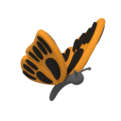 Butterfly 3D Icon Model 3D Graphic