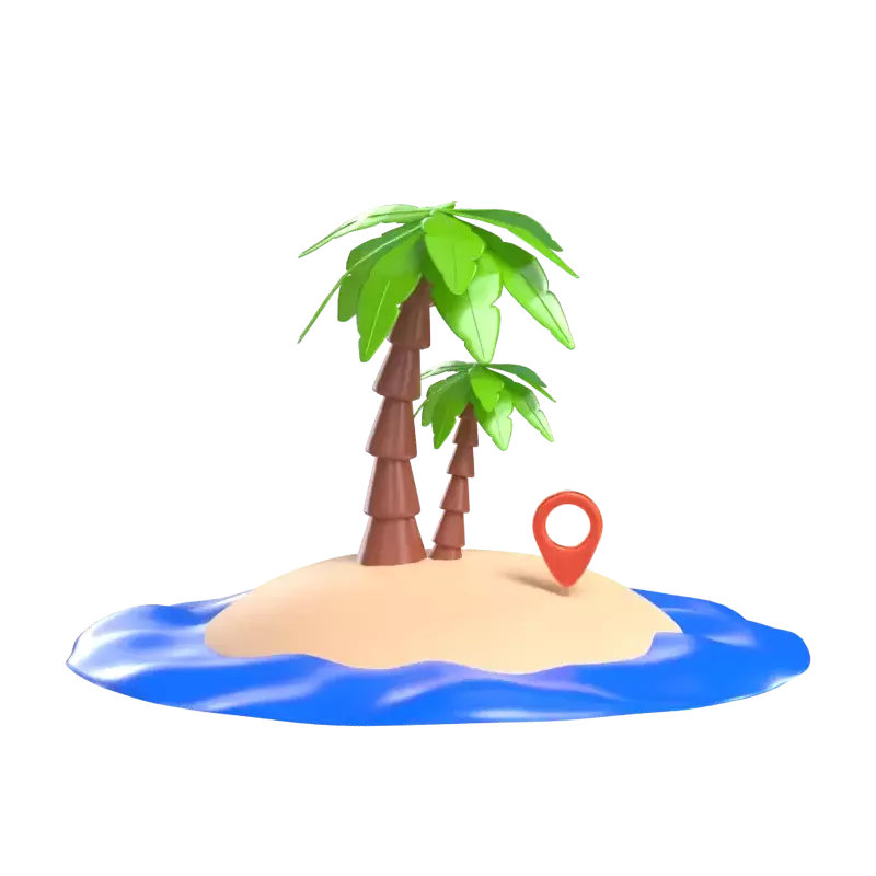 Desert Island 3D Graphic