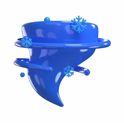 3D Snow Tornado Model Winter's Whirling Tempest 3D Graphic