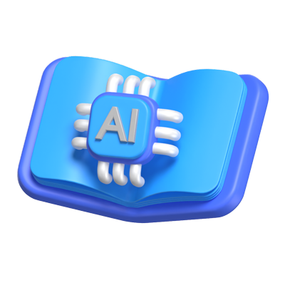 3D Artificial Intelligence Book Icon 3D Graphic