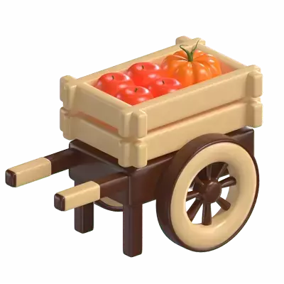 Vegetable Cart 3D Graphic