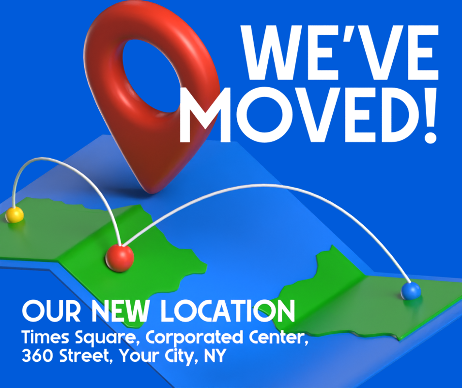 Store Moving Location New Location Map Important Annoucement Banner 3D Template