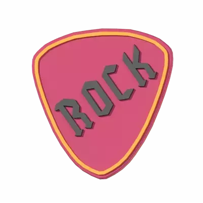 Guitar Pick 3D Graphic