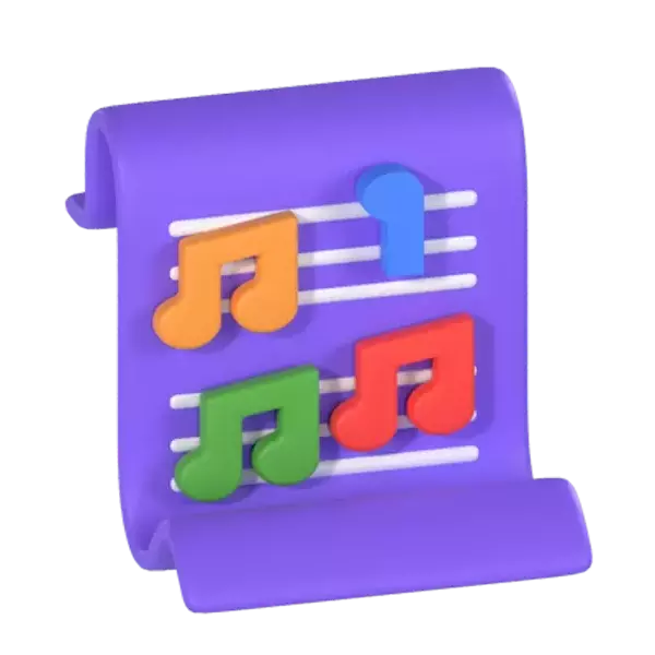 Music Sheet 3D Graphic